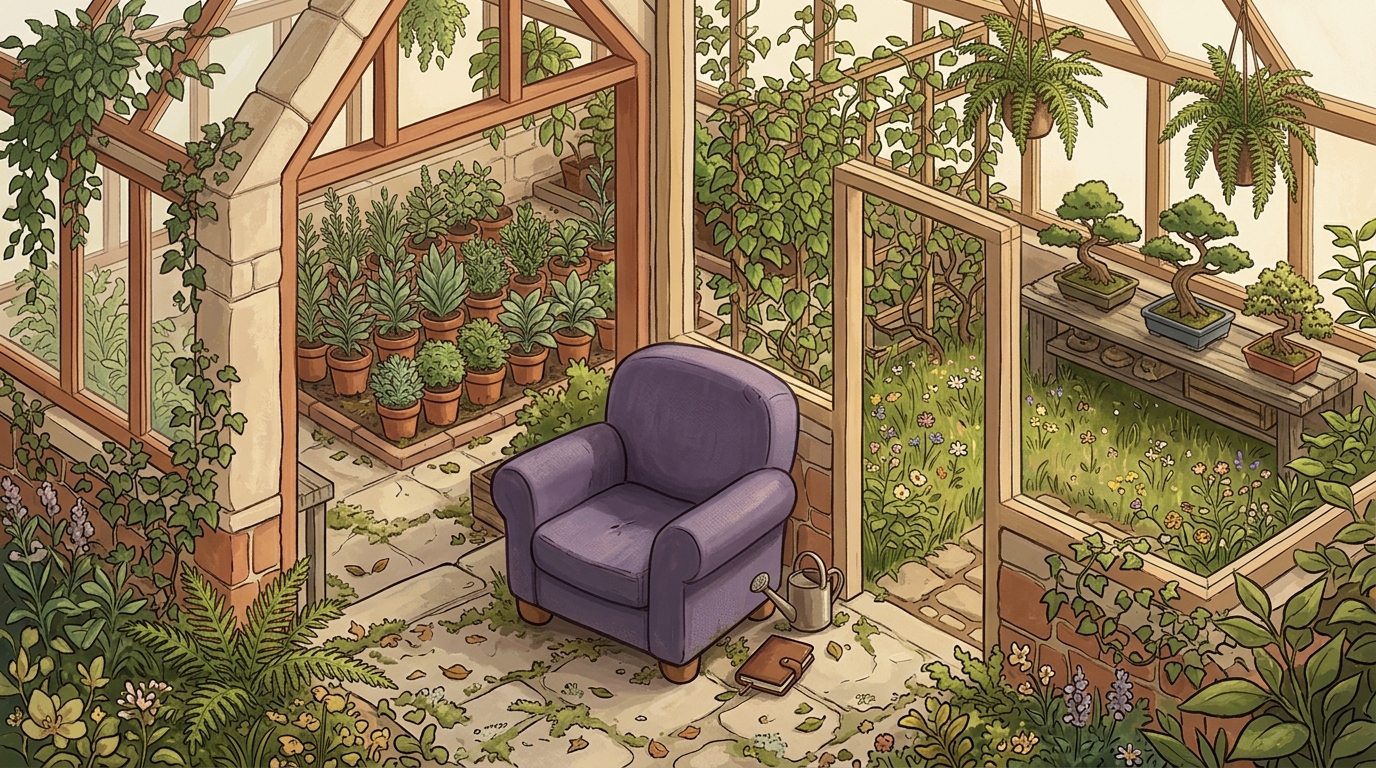 A greenhouse with different growing zones under one roof